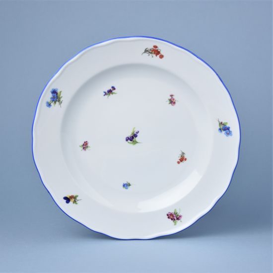 Talíř mělký 24 cm, Házenka s modrou linkou, Český porcelán a.s.