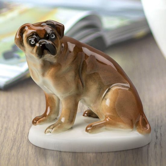 Mops, 9 x 6 x 9 cm, Döring G.v., Porcelánové figurky Aelteste Volkstedter
