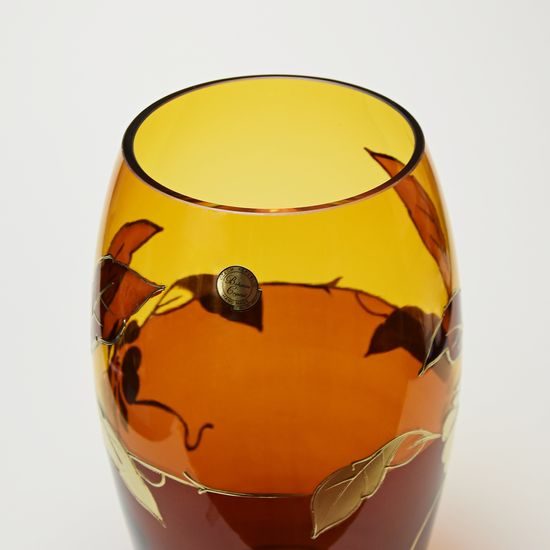 Egermann: Vase Amber - Yellow Stain, h: 30 cm, Crystal Vases Egermann