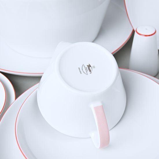 Omáčník 400 ml s podomáčníkem, Thun 1794, karlovarský porcelán, TOM červená linka