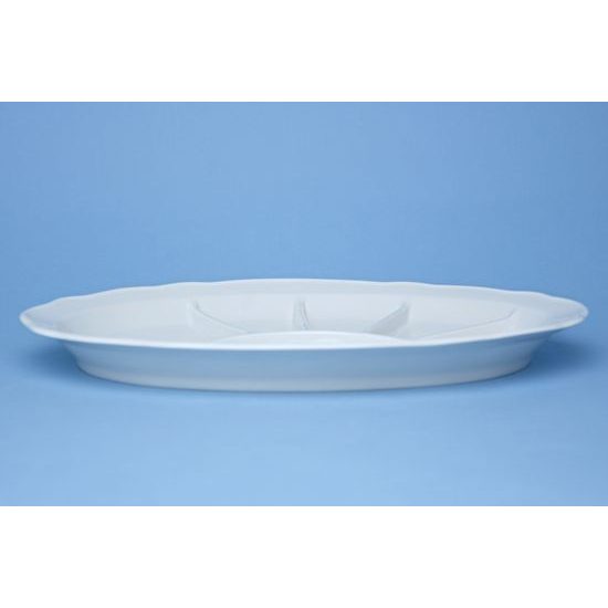 Talíř dělený 34,8 x 25 cm (např. na sushi), Bílý porcelán, Český porcelán a.s.