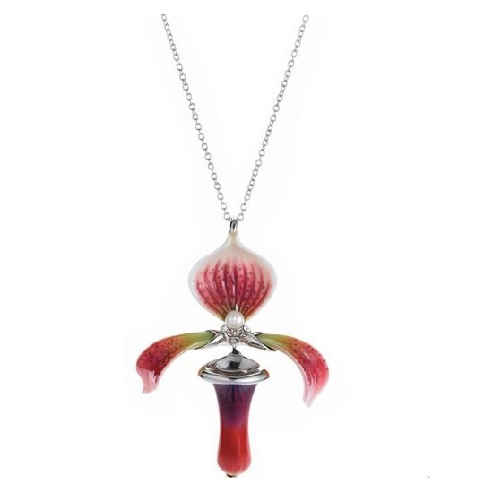 Necklace, Orchidea, FRANZ jewellery porcelain