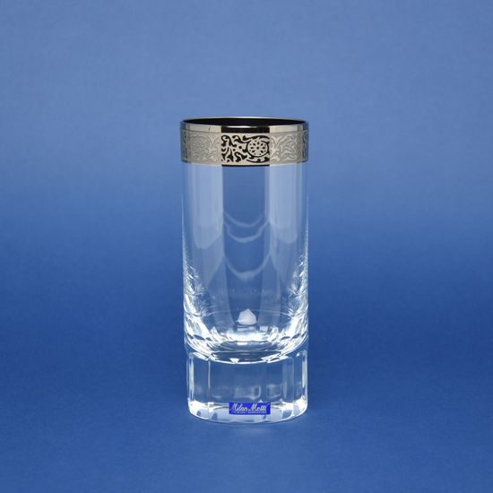 Sklenice na džus / vodu 240 ml, 14 cm, platinový pásek 18 mm, Milan Mottl