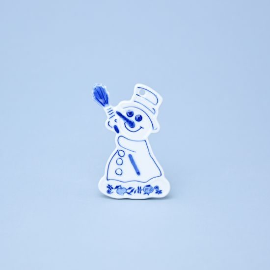 Christmas decoration - Snowman 8 cm, Original Blue Onion Pattern