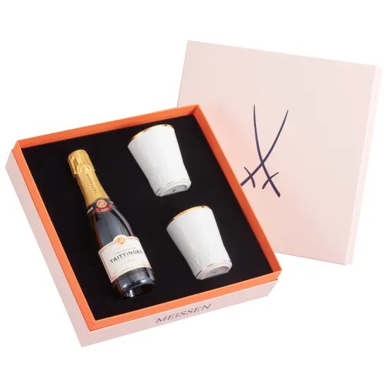 Champagne cups, 3-pcs set, Meissen porcelain