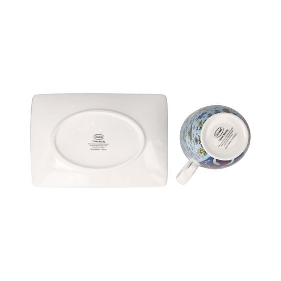 Šálek a podšálek Give Peace a Chance, 400 ml / 19,5 cm, jemný kostní porcelán, J. Rizzi, Goebel