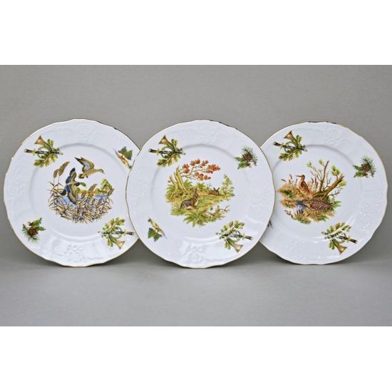 Plate dessert 19 cm set of 6 pcs., Thun 1794 Carlsbad porcelain, BERNADOTTE hunting