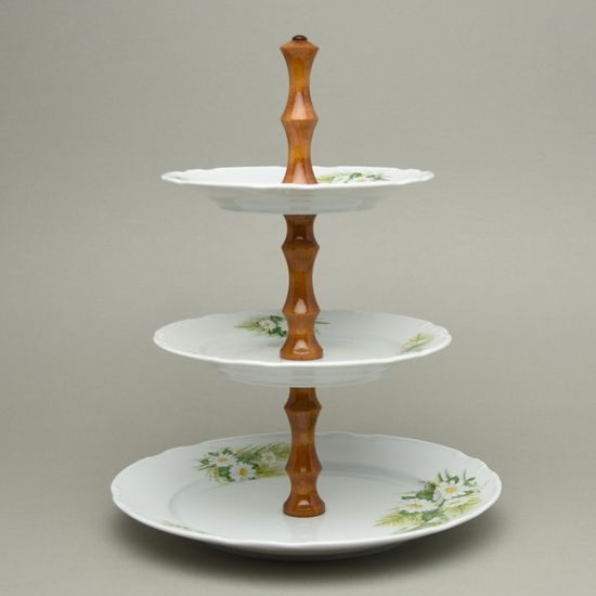 Compartment dish 3 pcs. 34 cm, Thun 1794, karlovarský porcelán, CONSTANCE 80262 daisy