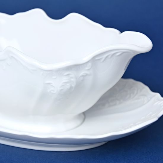 Sauce boat 0,5 l, Thun 1794 Carlsbad porcelain, BERNADOTTE white