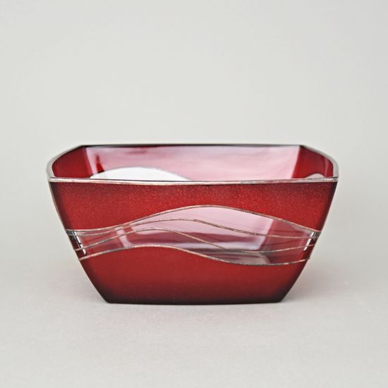 Studio Miracle: Bowl Red, 24 cm, Hand-decorated by Vlasta Voborníková