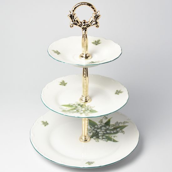 Compartment dish 3 pcs. 34 cm, Ofelie Lily-of-the-valley, Stará Role Moritz Zdekauer