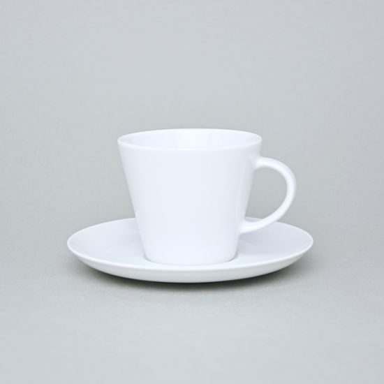 Tea / coffee cup and saucer 220 ml, Thun 1794 Carlsbad porcelain, TOM white