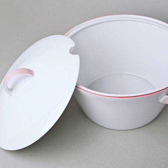 Soup tureen 3 l, Thun 1794, karlovarský porcelán, TOM red line