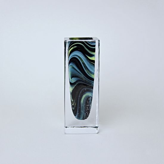 Vase Square 19 cm, collection One, metallurgical glass, Vendula Zámečníková