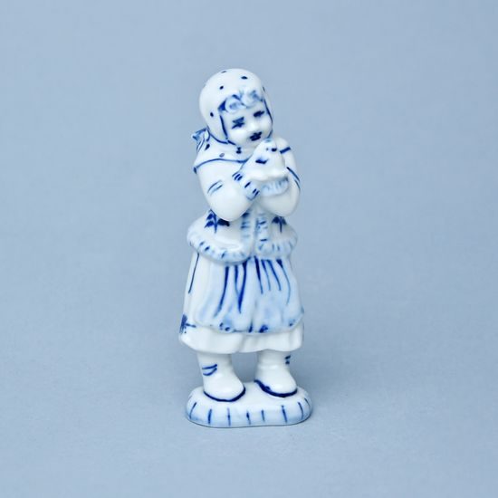 Girl with bird 10,8 cm, Original Blue Onion Pattern