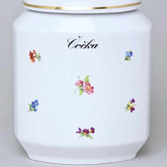 Jar for food storage 1,1 l, with a sign "Čočka" (Lentils), Hazenka, Český porcelán a.s.