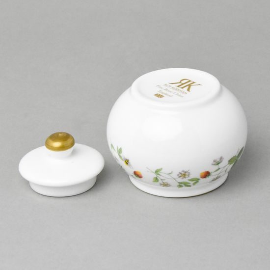 Anglická jahodová zahrada: Cukřenka 150 ml, anglický kostní porcelán Roy Kirkham
