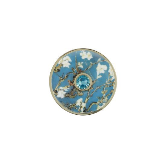 Brooch Almond Tree Blue 5 / 5 / 1 cm, porcelain, V. van Gogh, Goebel