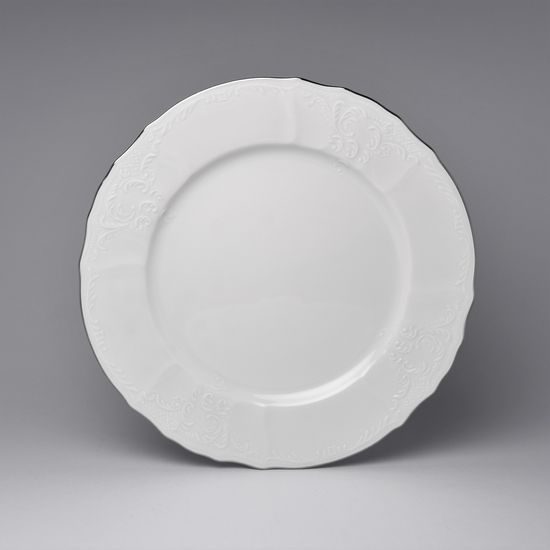 Plate dining 25 cm, Thun 1794 Carlsbad porcelain, BERNADOTTE platinum
