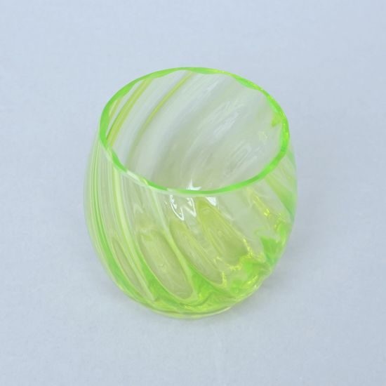 Sklenice OPTICA bez ucha (uranové sklo), 300 ml, Sklárna Janov