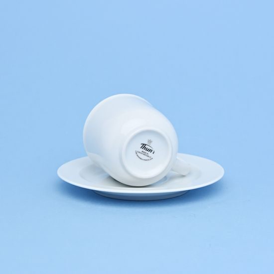 Coffee cup 135 ml and saucer 130 mm, Jana white, Thun 1794 Carlsbad porcelain