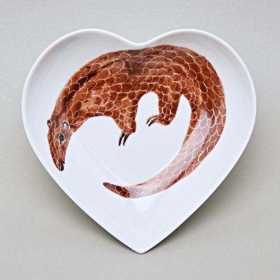 Bowl Heart of Africa - Pangolin, 16 x 15,5 cm, Limited edition 10 pcs., Decor by Helena Hlušičková