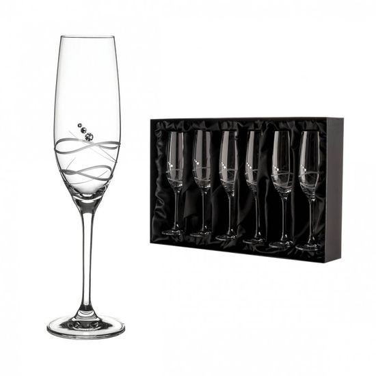 Soho City - Set 6 sklenic na sekt 200 ml, krystaly Swarovski