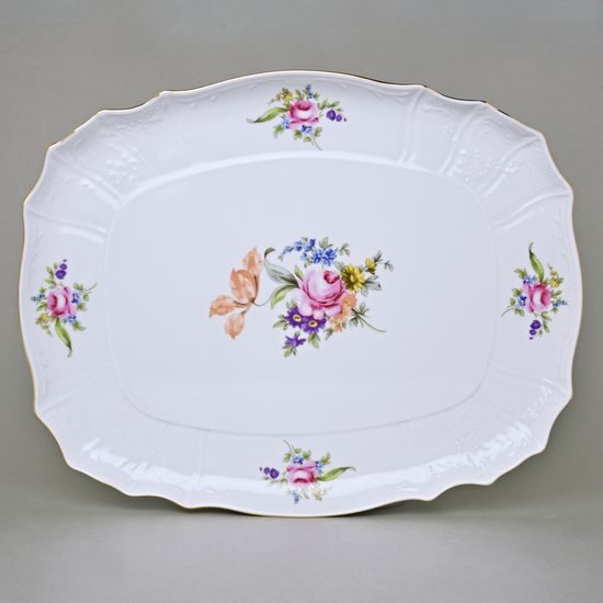 Tray 40 cm, Thun 1794 Carlsbad porcelain, BERNADOTTE Meissen Rose