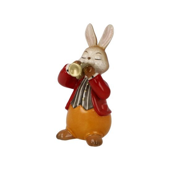 Figurine Rabbit with Trumpet 4 / 6 / 8cm, stoneware, Goebel