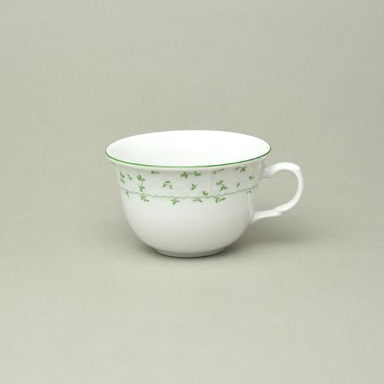 Cup low 210 ml tea, Thun 1794, karlovarský porcelán, Natálie green flowers