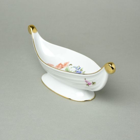 Miska štíhlá gondola 25 cm, míšeňská růže, QueensCrown