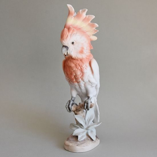 Major Mitchell's Cockatoo Parrot, 15 x 12 x 39 cm, Pastel, Porcelain Figures Duchcov