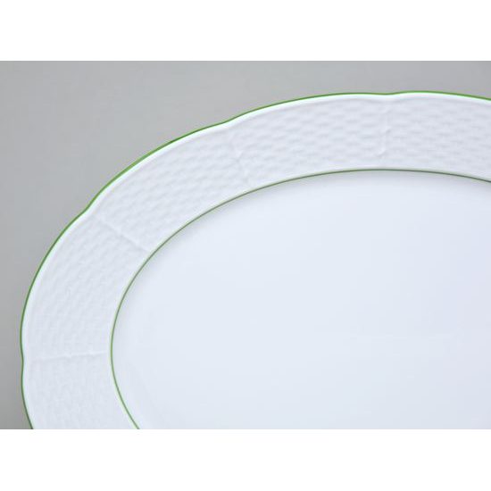 7047703: Mísa oválná 32 cm, Thun 1794, karlovarský porcelán, NATÁLIE sv. zelená linka