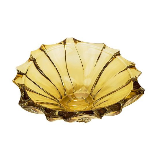 Crystal Bowl Plantica, Amber color, 33 cm, Aurum Crystal