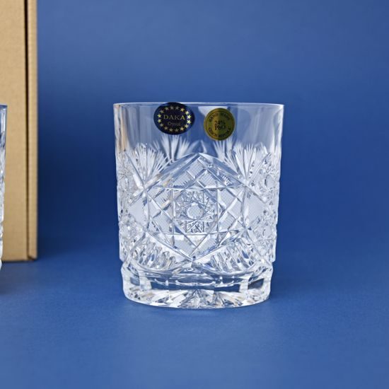 Dárková sada 2ks sklenice na whisky 320 ml, broušený křišťál, Daka Crystal Bohemia