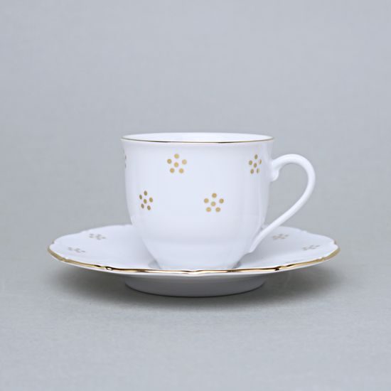 Šálek vysoký 80 ml na espresso + podšálek 12 cm, Verona zlatá Valbella, G. Benedikt