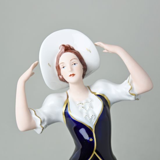 Lady With Hat 16 x 11 x 23 cm, Isis, Porcelain Figures Duchcov