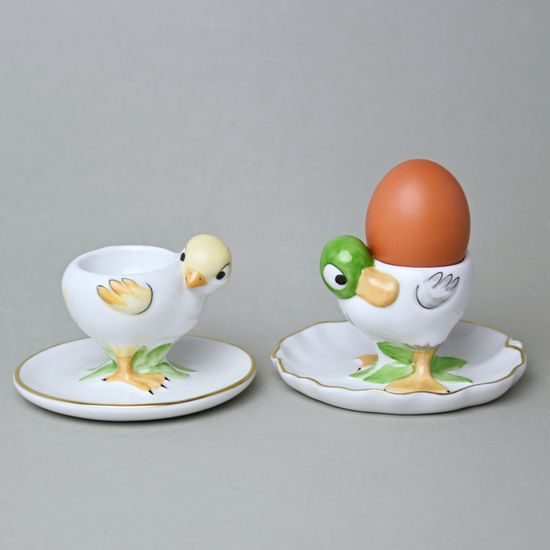 Egg cup 7 cm, Green Duck, Lindner porcelain