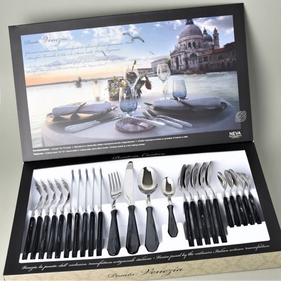 24 pcs. cutlery set, Venezia 18101 black, NEVA