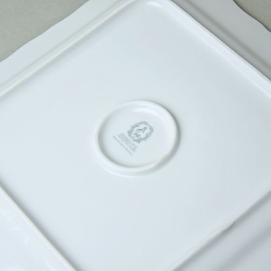 BERNADOTTE modrý květ: Podnos 4-hranný 26 cm, Thun 1794, karlovarský porcelán