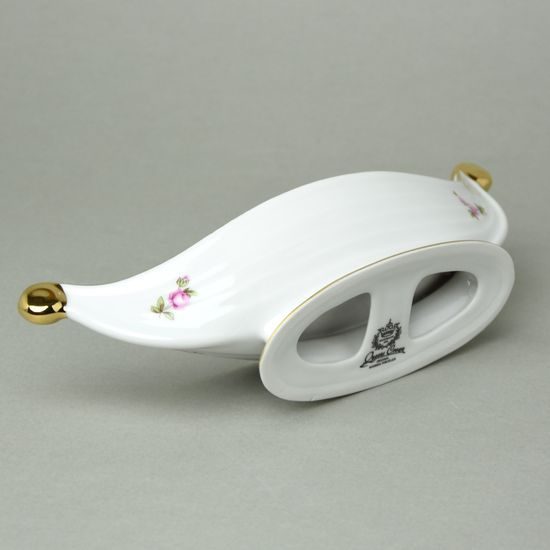 Miska štíhlá gondola 25 cm, míšeňská růže, QueensCrown