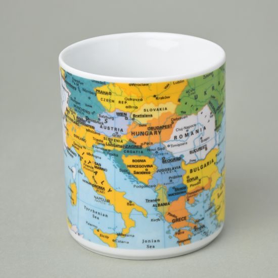 Mug Big 0,47 l, map of Southern Europe and Near East, Thun 1794 Carlsbad porcelain