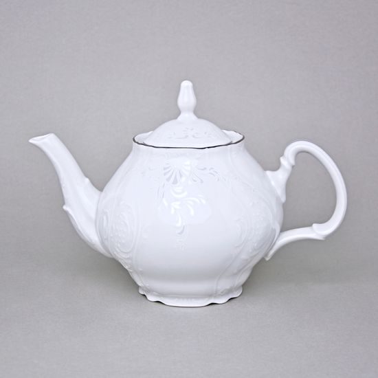 Tea pot 1,2 l, Thun 1794 Carlsbad porcelain, BERNADOTTE frost, Platinum line