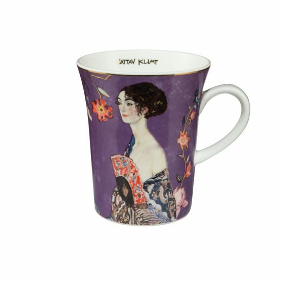 Hrnek 11 cm / 0,4 l, porcelán, Dáma s vějířem, G. Klimt, Goebel