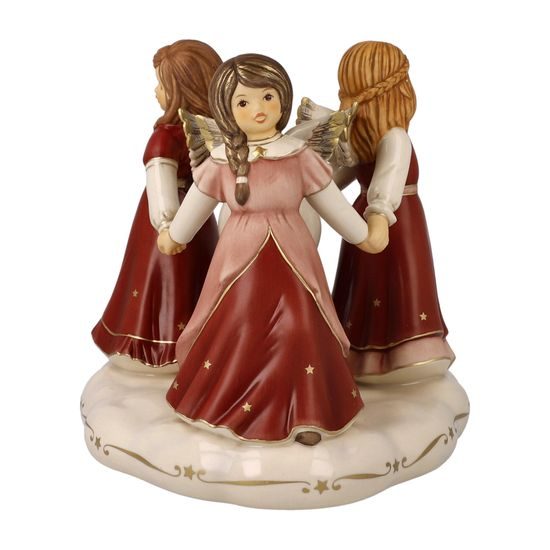 Three Angels dancing candleholder 19 / 19 / 17.5 cm, stoneware, Goebel