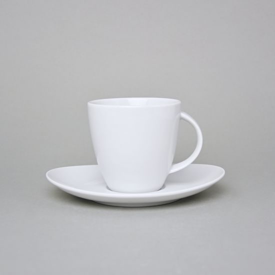 Saucer 140 x 114 mm, Thun 1794, karlovarský porcelán, Loos white