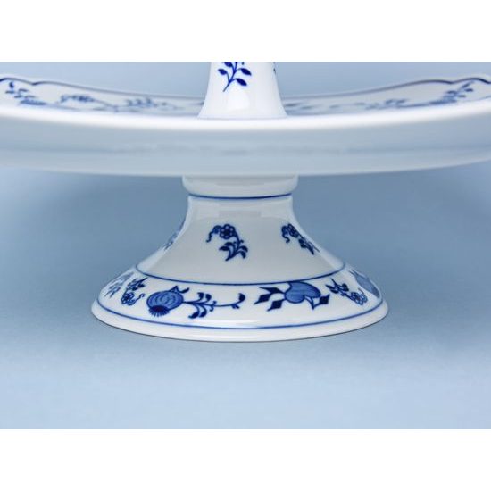 Etažér 2-dílný - talíře hranaté na noze nízké / porcelánová tyčka 21 plus 29 cm, Cibulák, originální z Dubí
