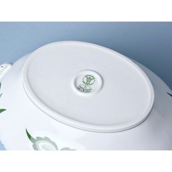 Mísa polévková oválná s víkem s výřezem na naběračku 3,00 l, ECO zelený cibulák, Český porcelán a.s.