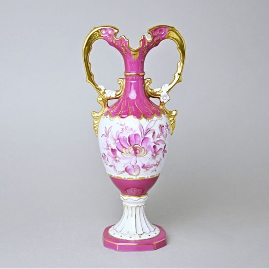 Váza AMFORA dvouuchá 28,5 x 13 x 10 cm, Purpur, Vázy Duchcov