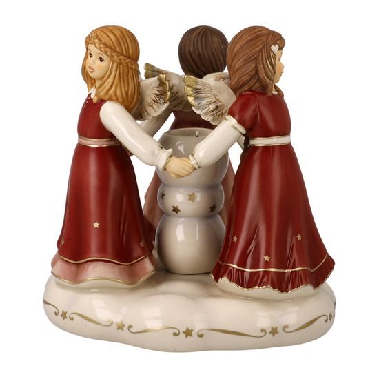 Three Angels dancing candleholder 19 / 19 / 17.5 cm, stoneware, Goebel